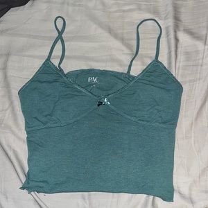 PacSun cami tank green with bow detail